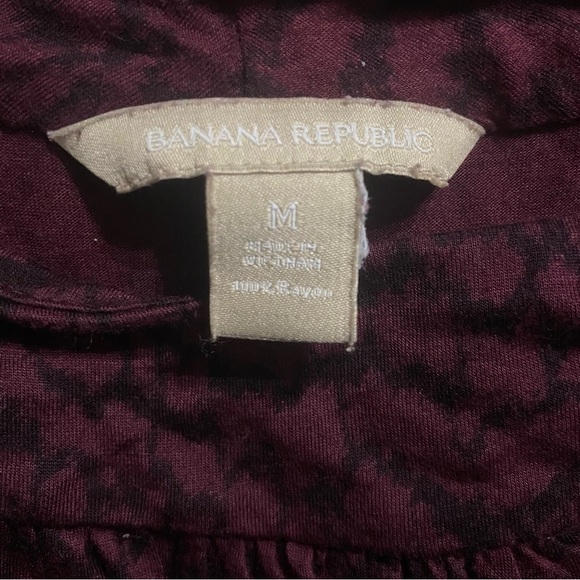 Banana Republic Purple Black Mock Neck Printed Sleeveless Rayon Top - Picture 4 of 4